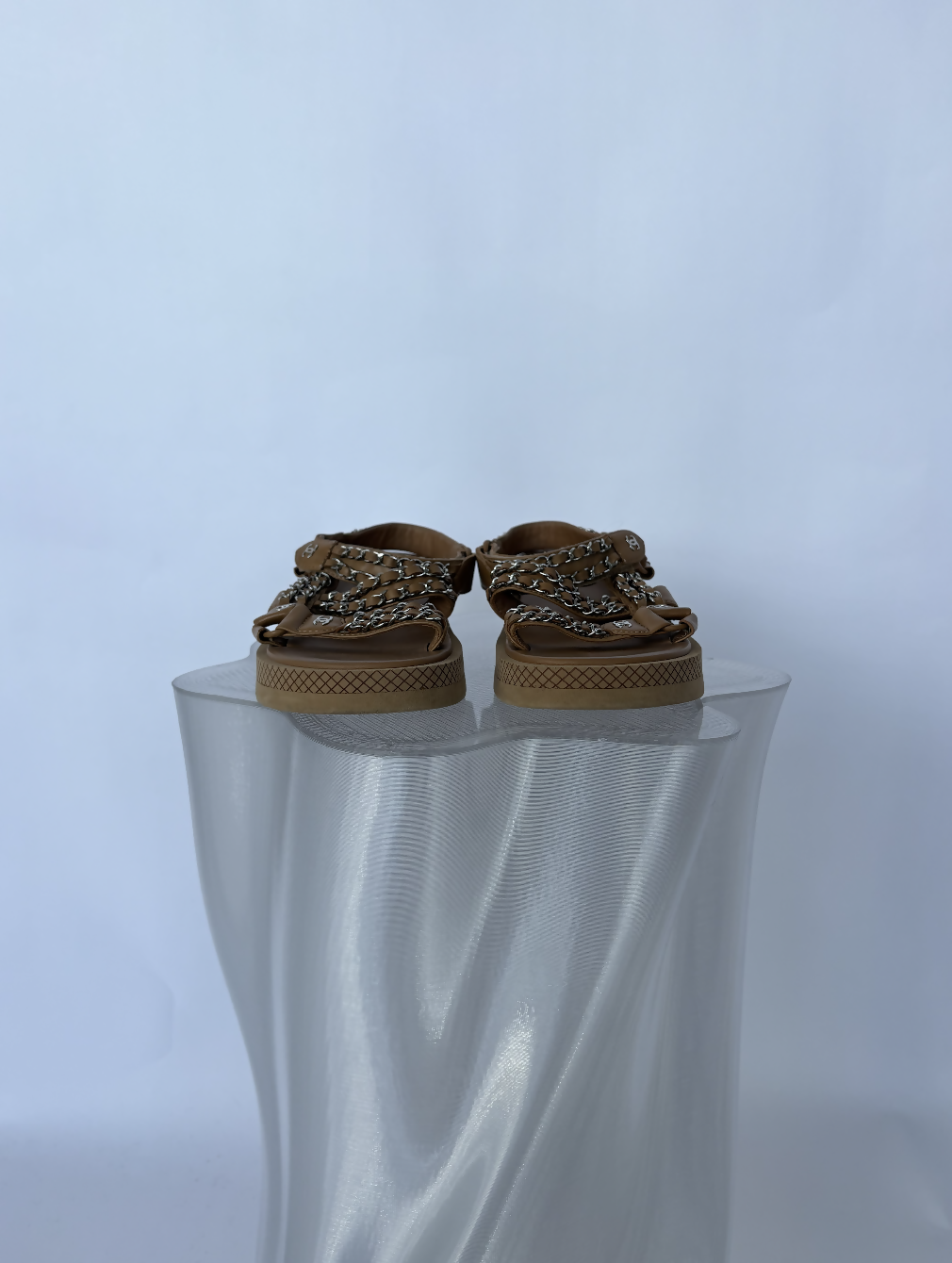 Beige Chanel Dad Chain Sandals - FULL SET