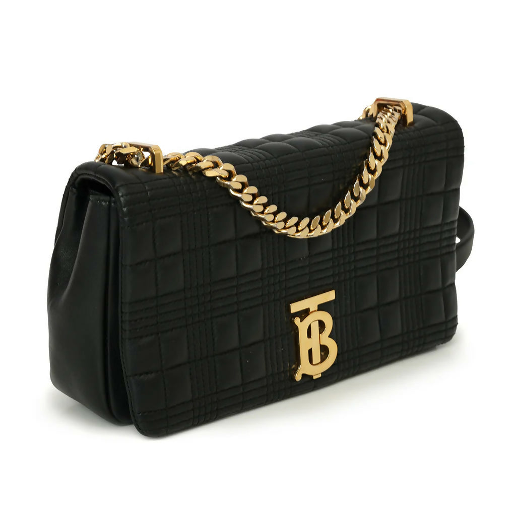 Burberry Black Quilted Leather Small Lola Bag