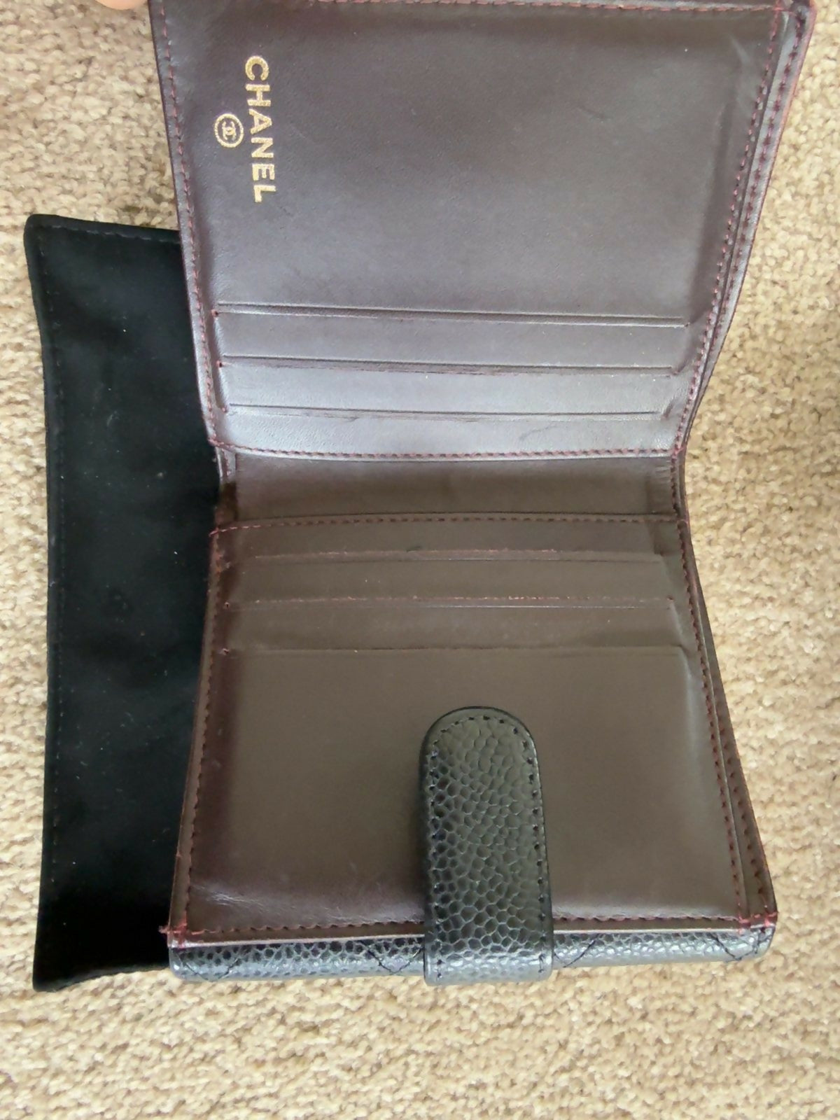 Chanel Classic Small Wallet Black Caviar Leather Gold Hardware