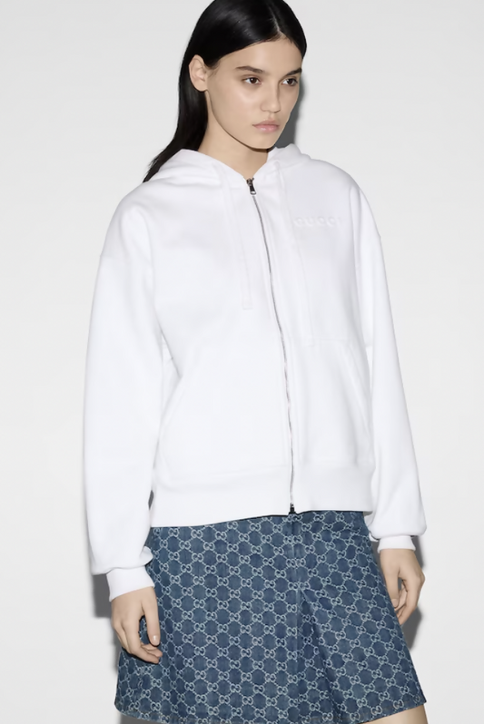 Gucci Felted Cotton Jersey Zip Jacket