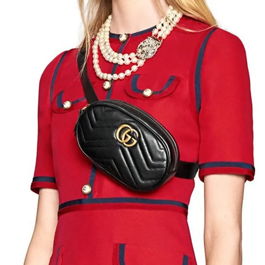 Gucci Marmont Belt Bag in Black Leather
