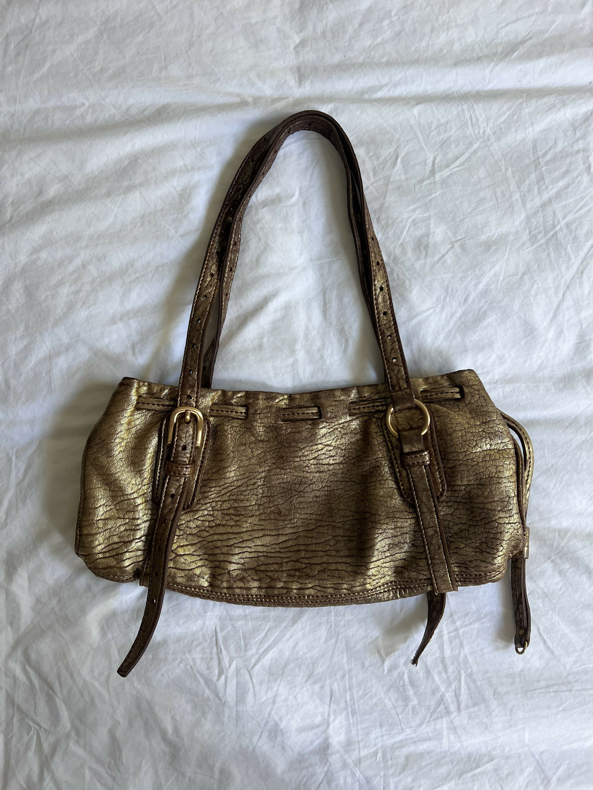 Vintage Miu Miu Gold Leather Bag