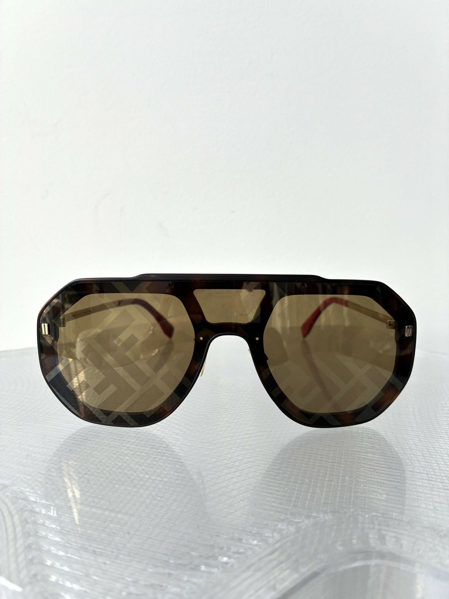 Fendi Eyewear Aviator-Style Logo-Print Sunglasses