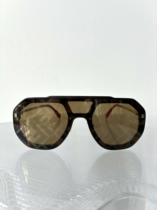 Fendi Eyewear Aviator-Style Logo-Print Sunglasses
