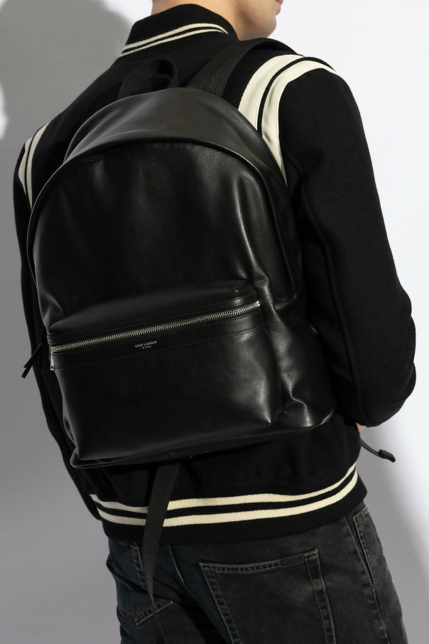 Saint Laurent City Zip Up Leather Backpack - New