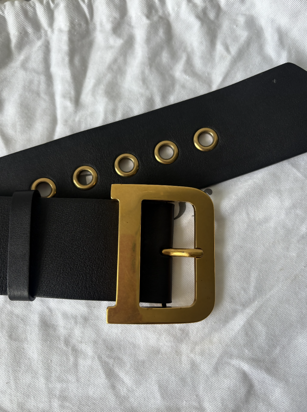 Christian Dior Diorquake D Buckle Leather Belt