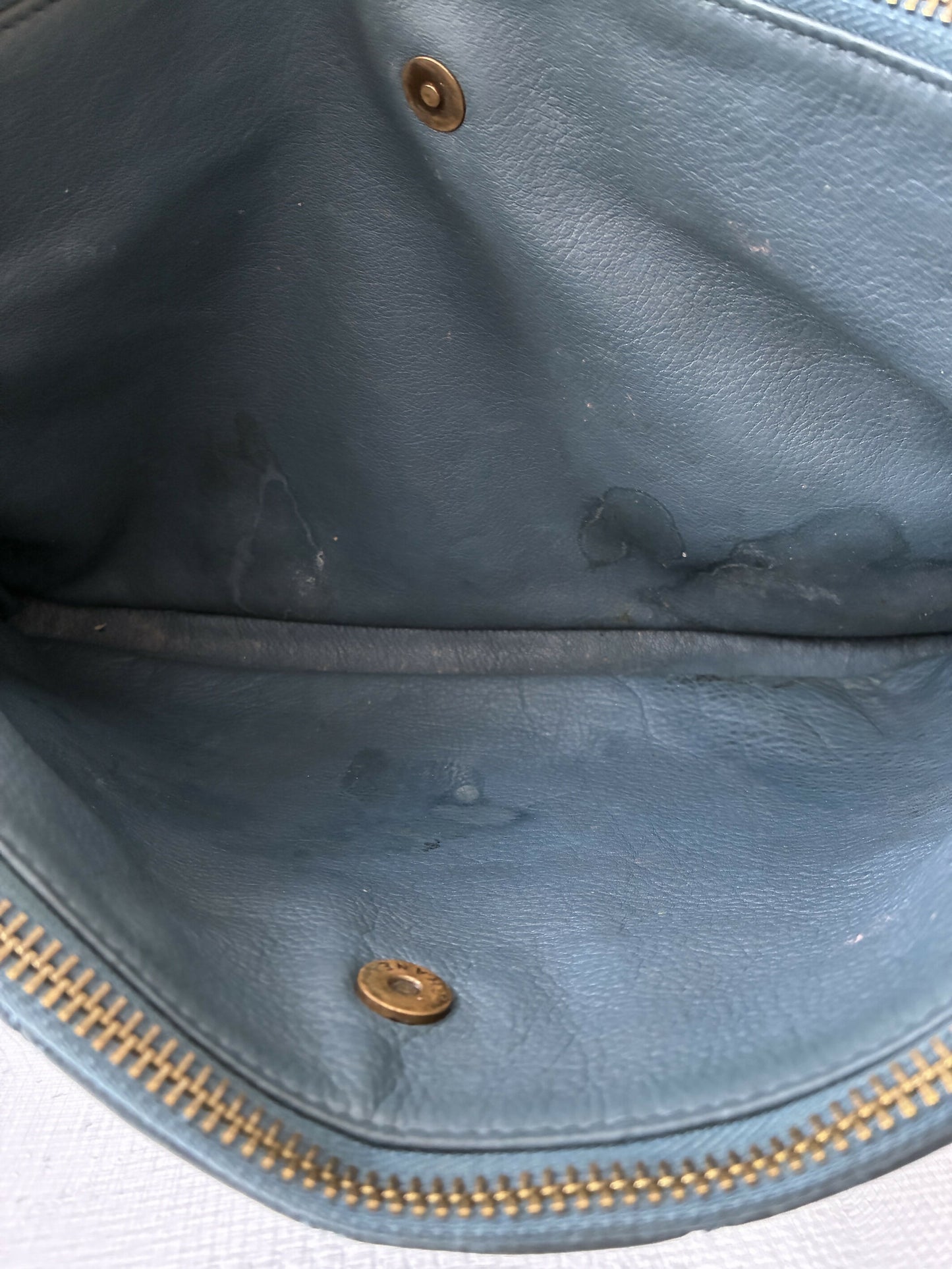 Chanel Matelassé Chain Shoulder Bag in Blue Leather