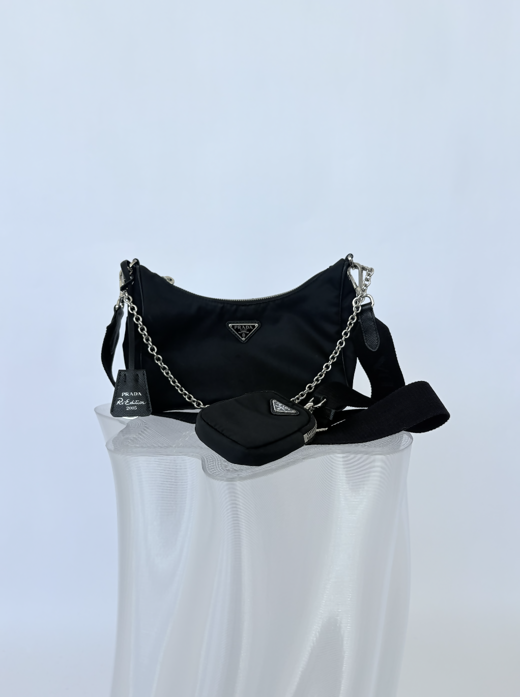 Prada Re-Editon 2005 Black Nylon Crossbody Bag - FULL SET