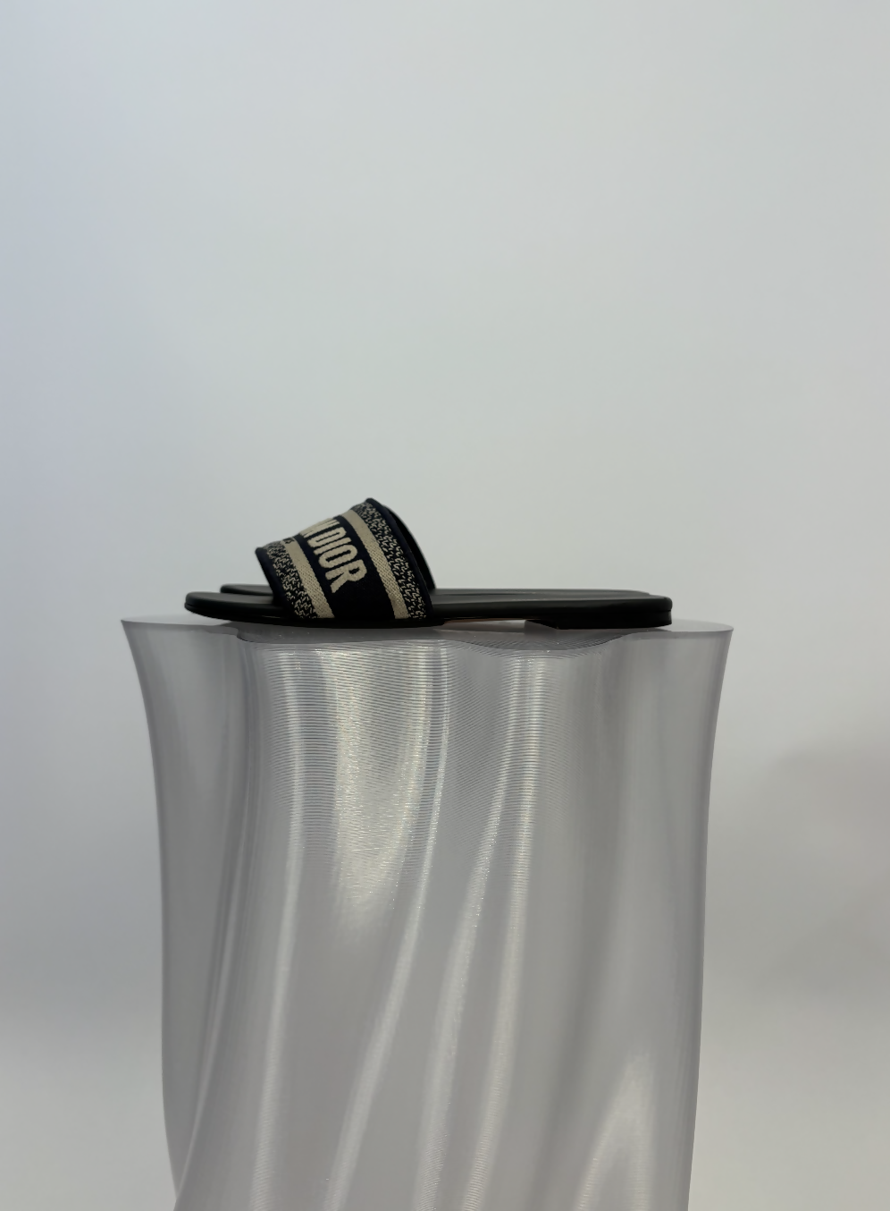 Christian Dior “Dway” Embroidered Slide in Deep Blue - FULL SET