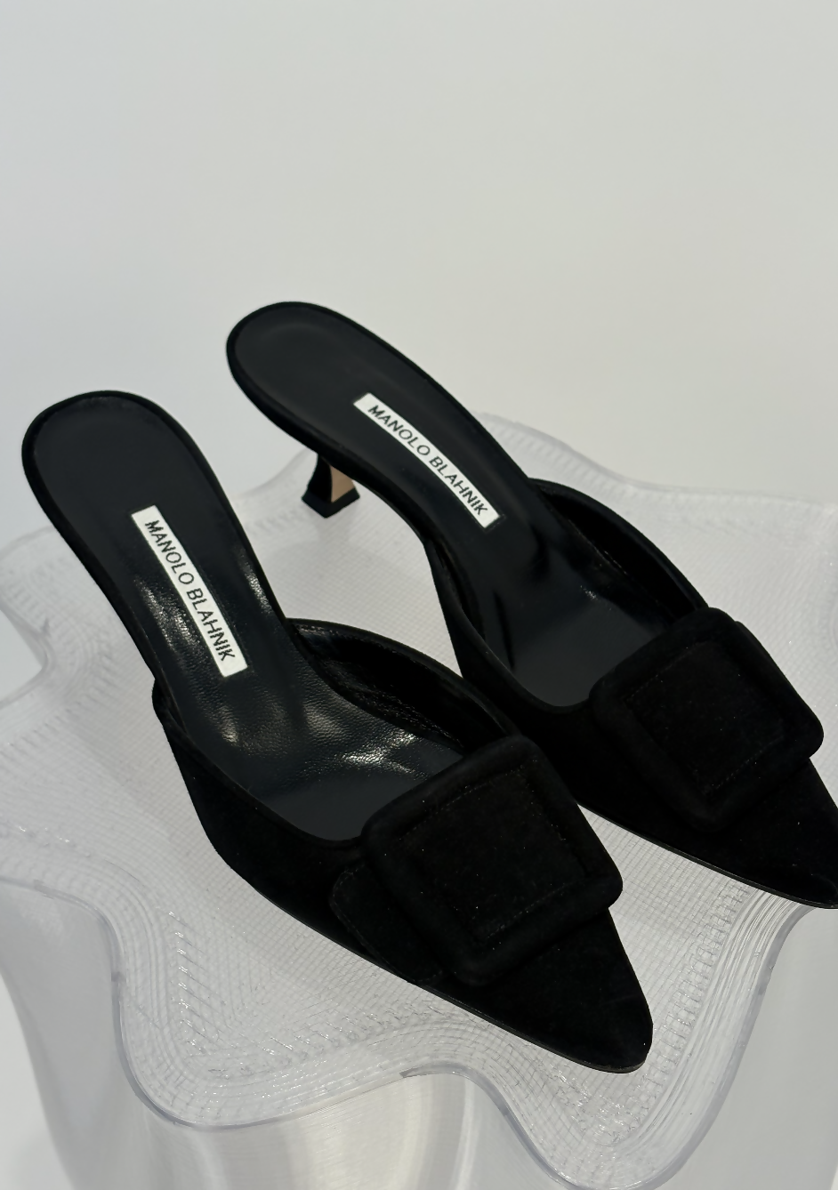 Manolo Blahnik Maysale 50 in Black Suede - FULL SET