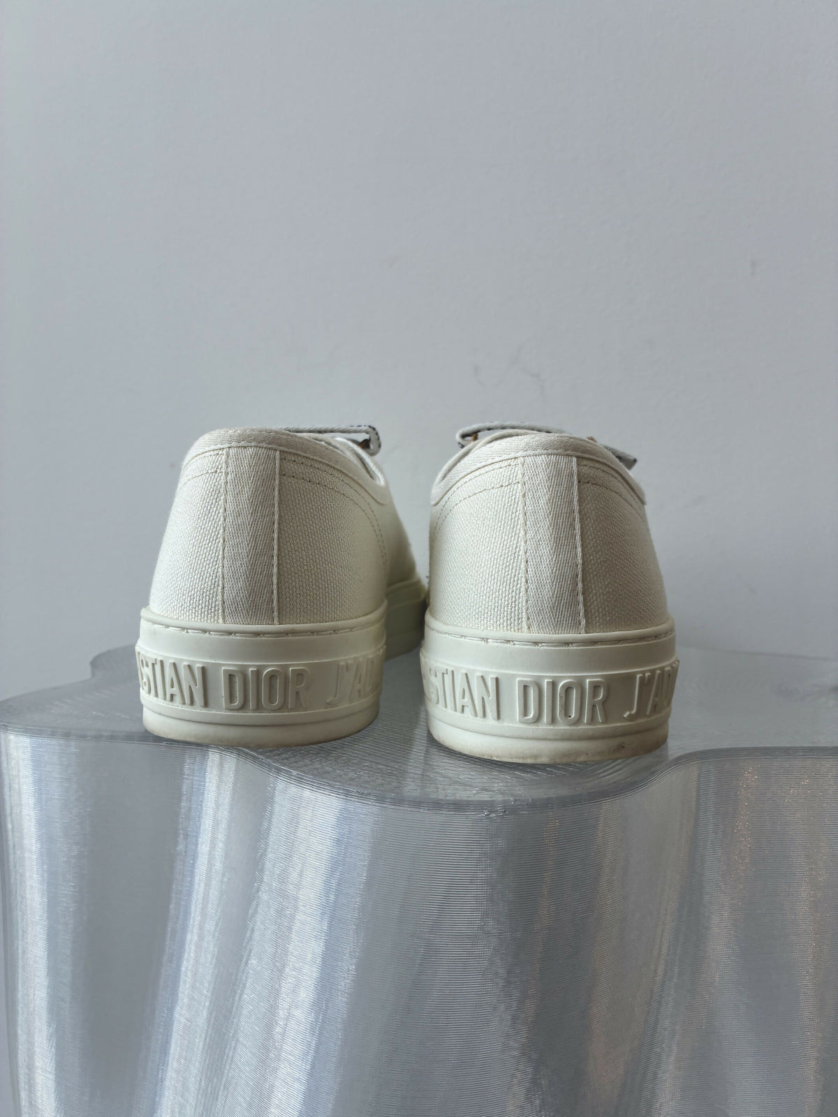 Dior White Canvas Walk'n'Dior Low Top Sneakers - FULL SET