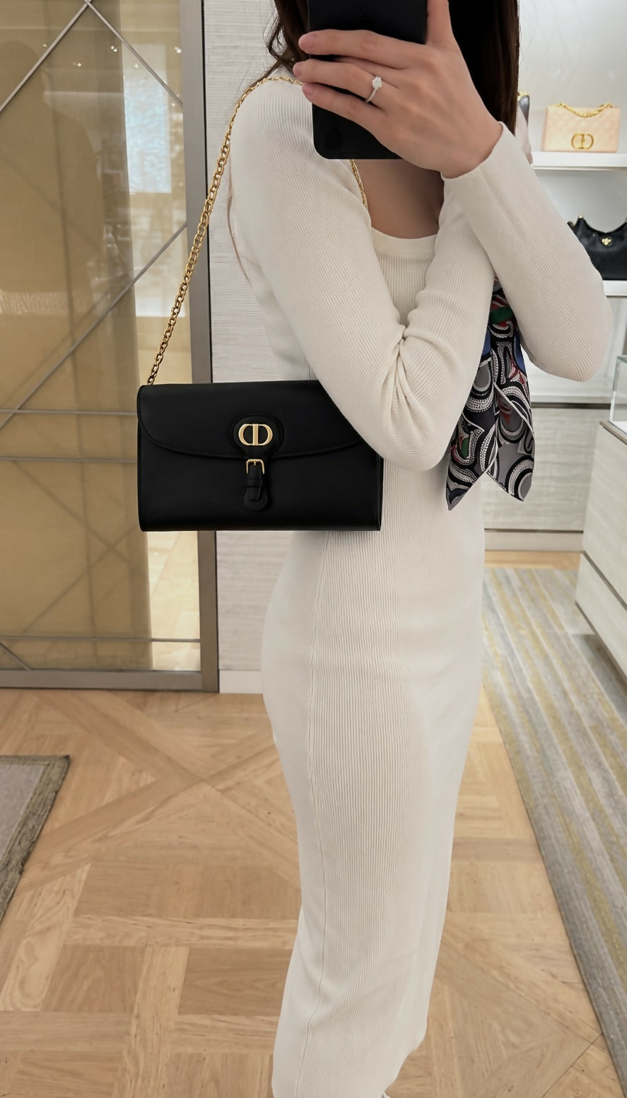 Christian Dior Bobby Pouch with Chain – Dior Oblique Canvas