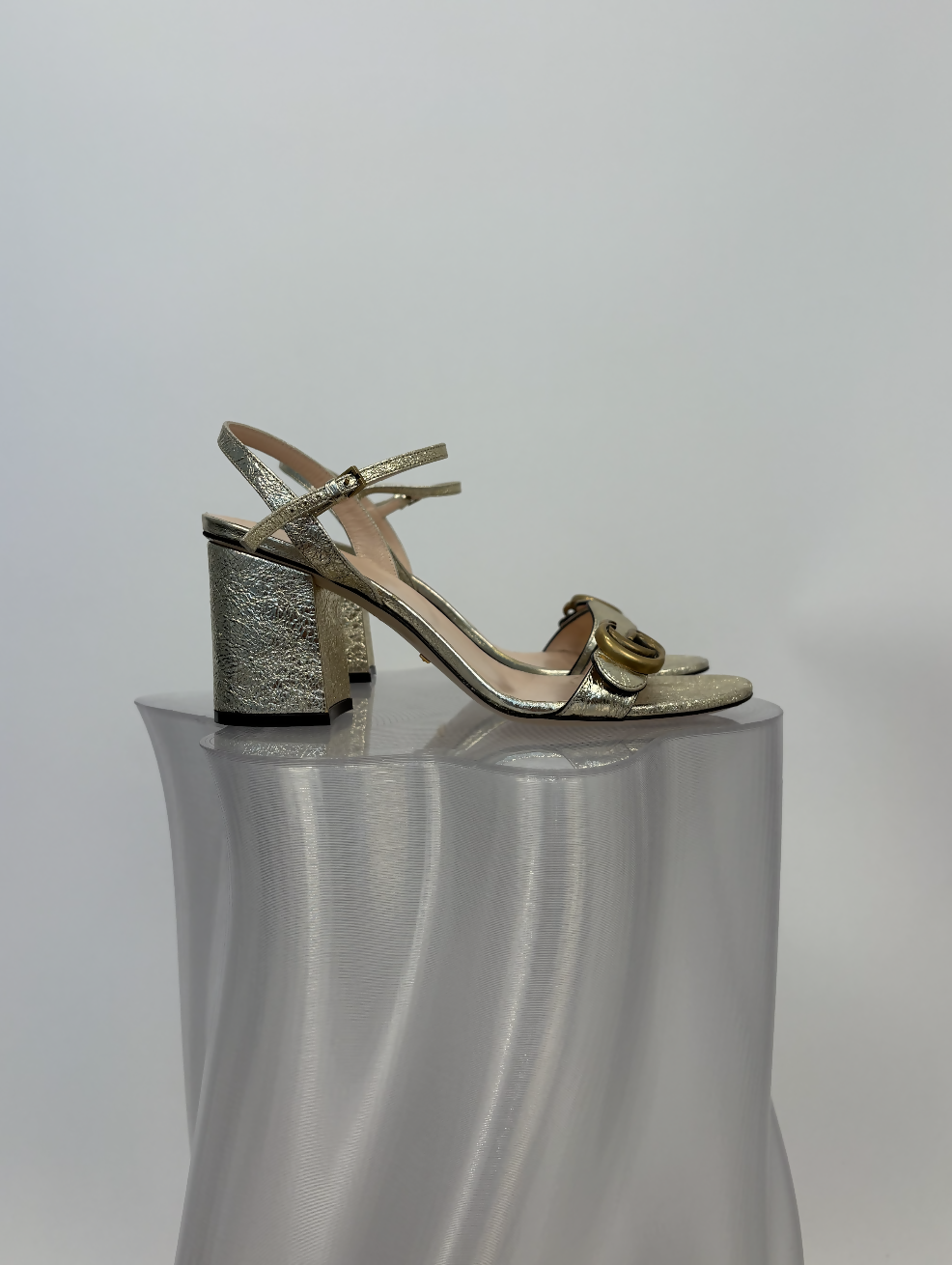 Gucci Metallic Laminated Leather High Heels