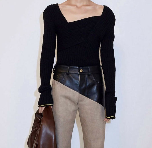 Bottega Veneta Leather Linen Pants - NEW WITH TAGS Size 8