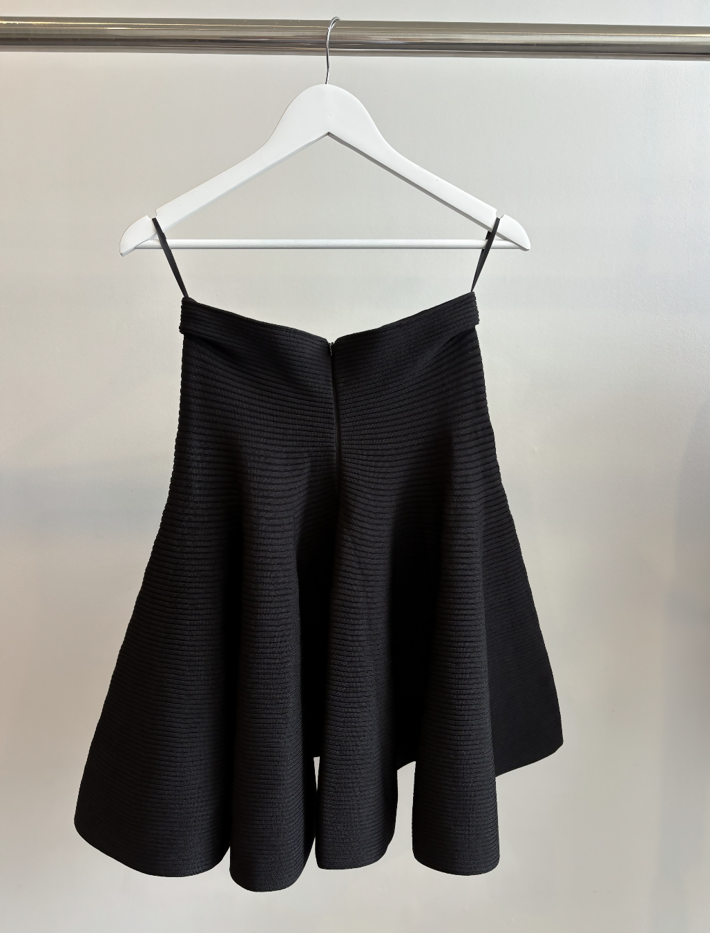 Alaïa A-Line Flared Ribbed Skirt in Black