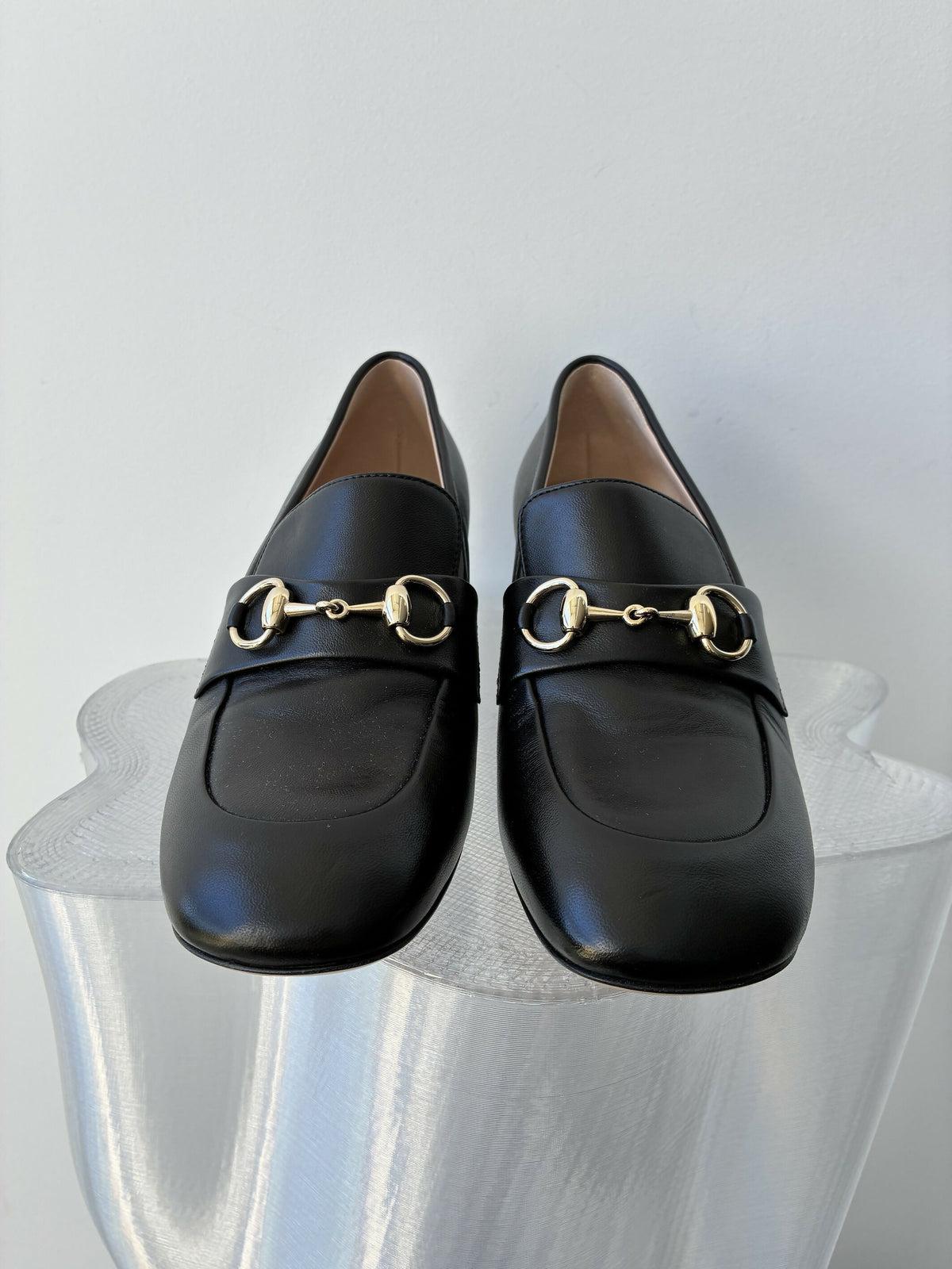 Gucci Horsebit Block 55 Heel Loafer Pumps