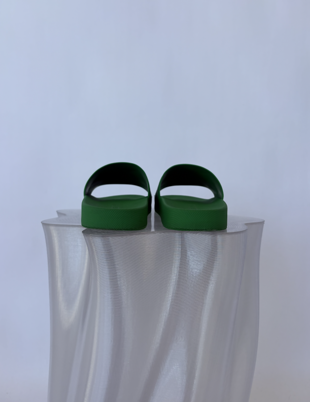 Bottega Veneta Green Rubber Pool Slides