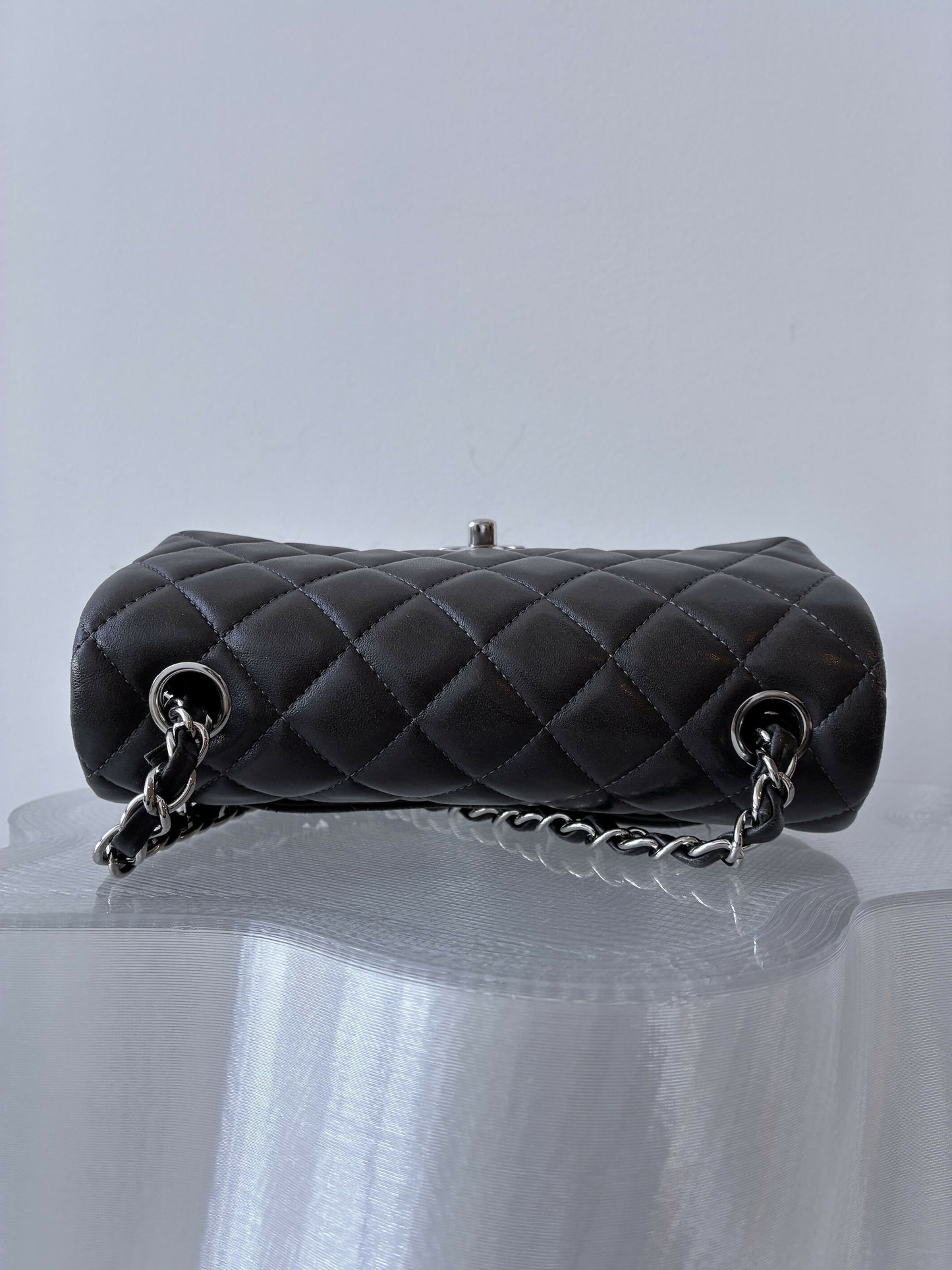 Chanel Mini Flap Bag in Dark Grey Lambskin