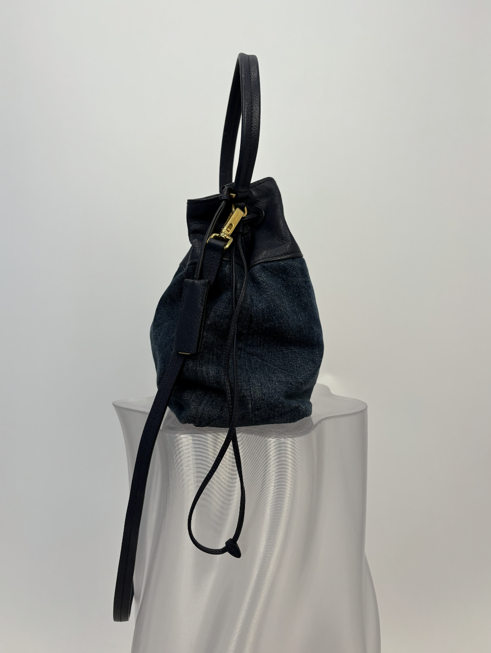 Miu Miu Denim and Leather Bucket Bag
