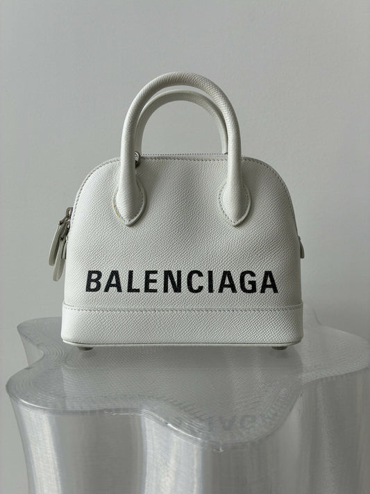 Balenciaga Ville White Top Handle Bag