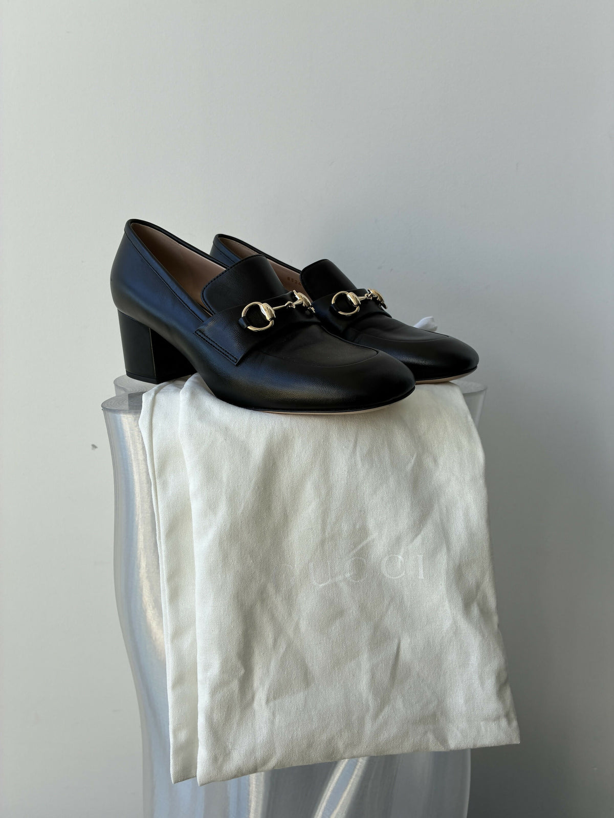 Gucci Horsebit Block 55 Heel Loafer Pumps