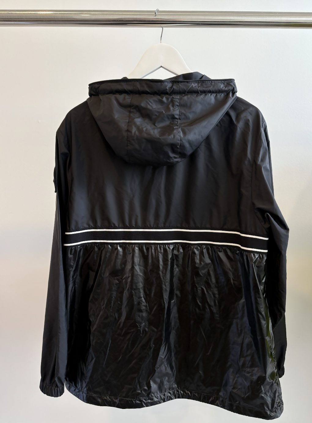 Moncler Komoe Hooded Mixed Media Jacket in Black