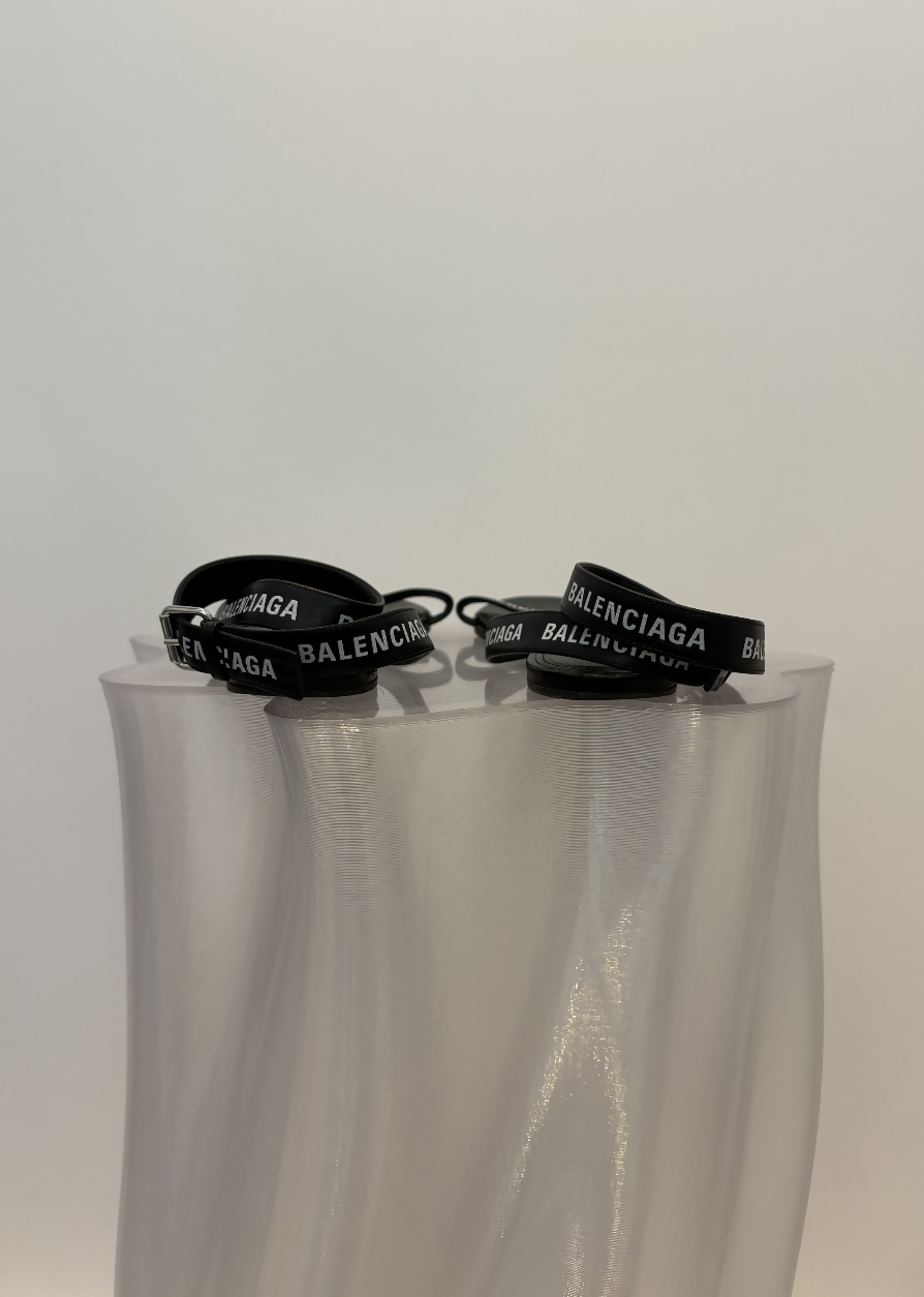 Balenciaga Strappy Black Logo Sandals