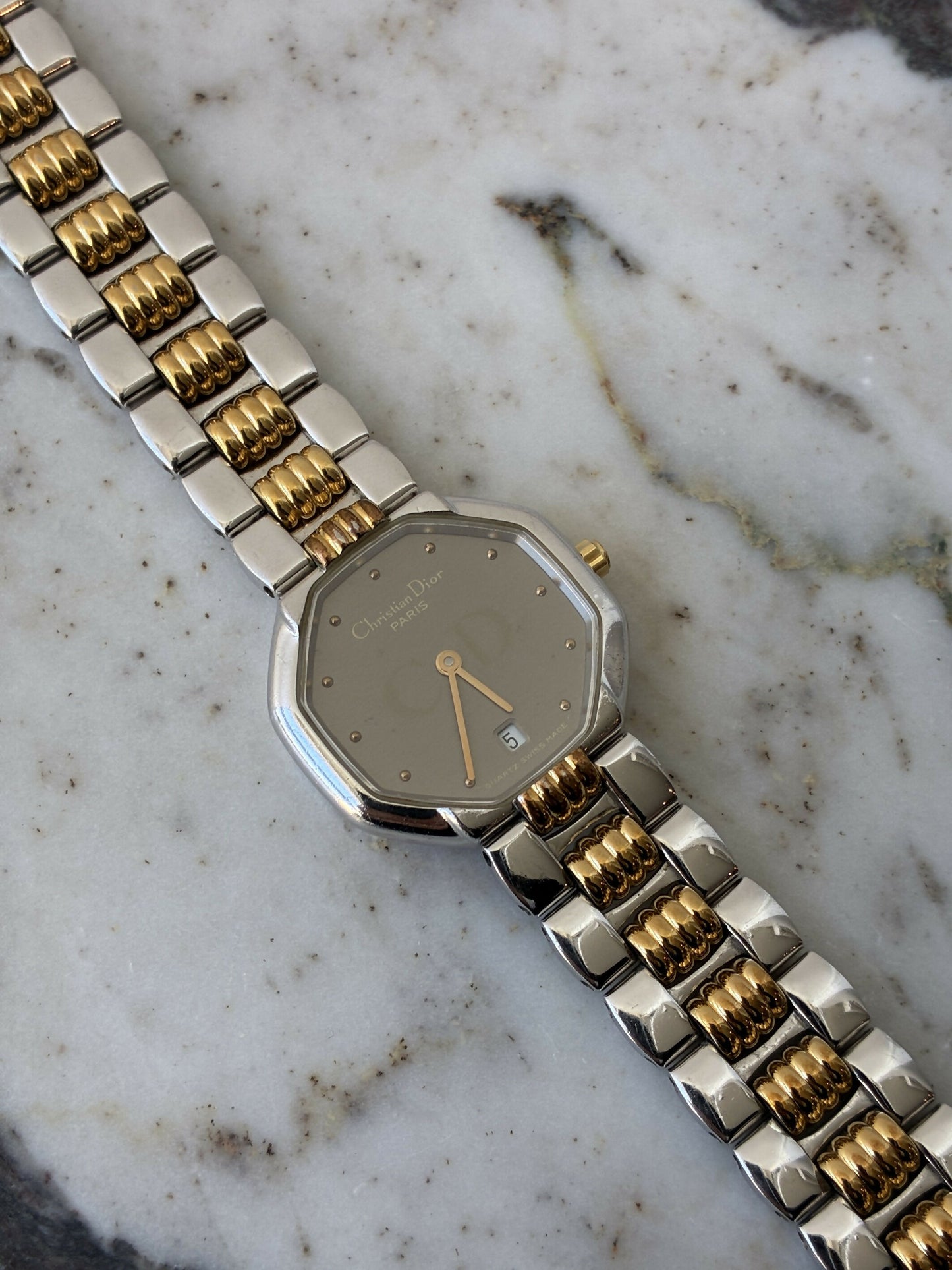 Christian Dior Bi-Tone Octagon Watch