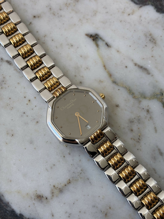 Christian Dior Bi-Tone Octagon Watch