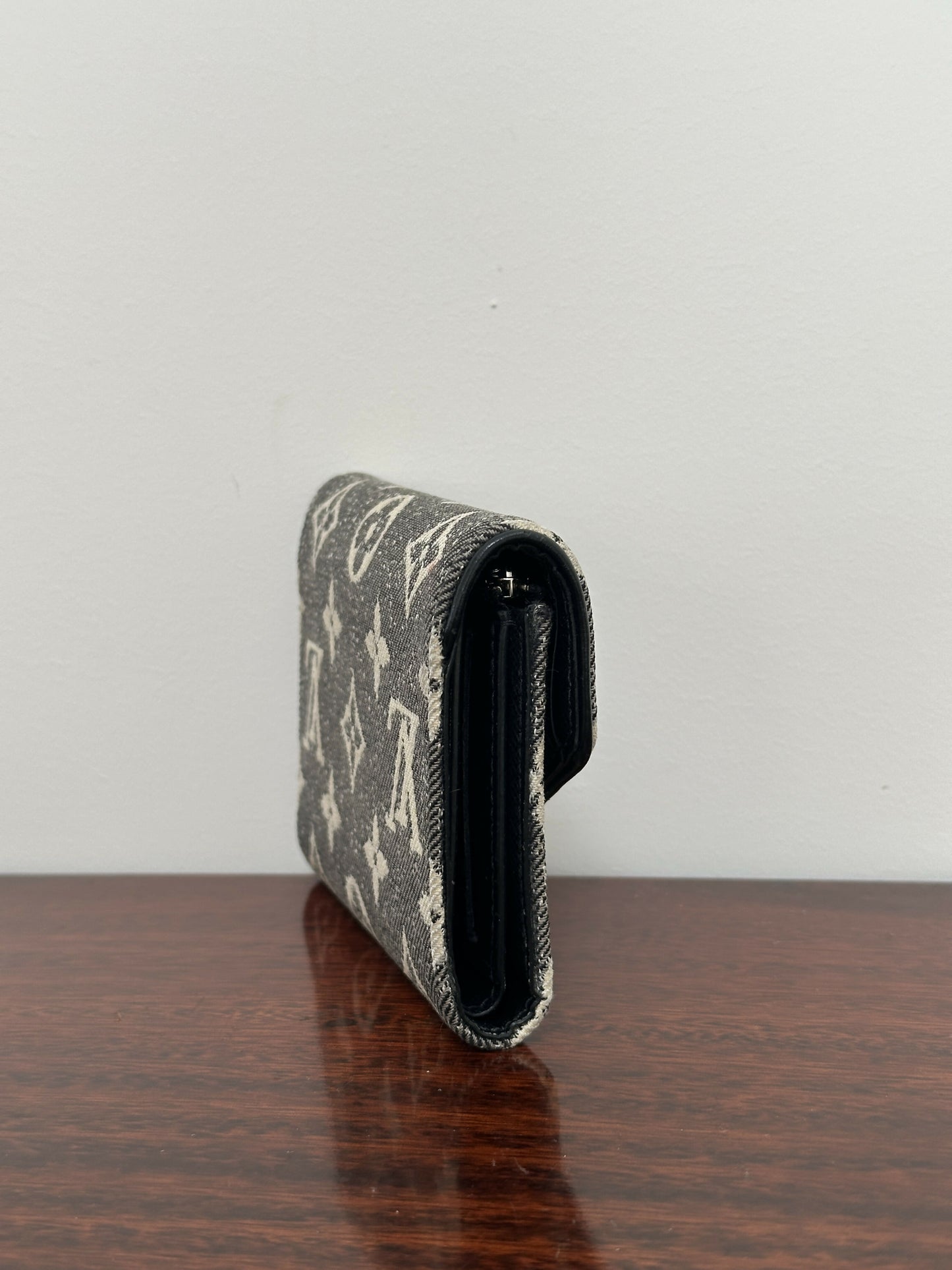 Louis Vuitton Gray Jacquard Denim Victorine Wallet