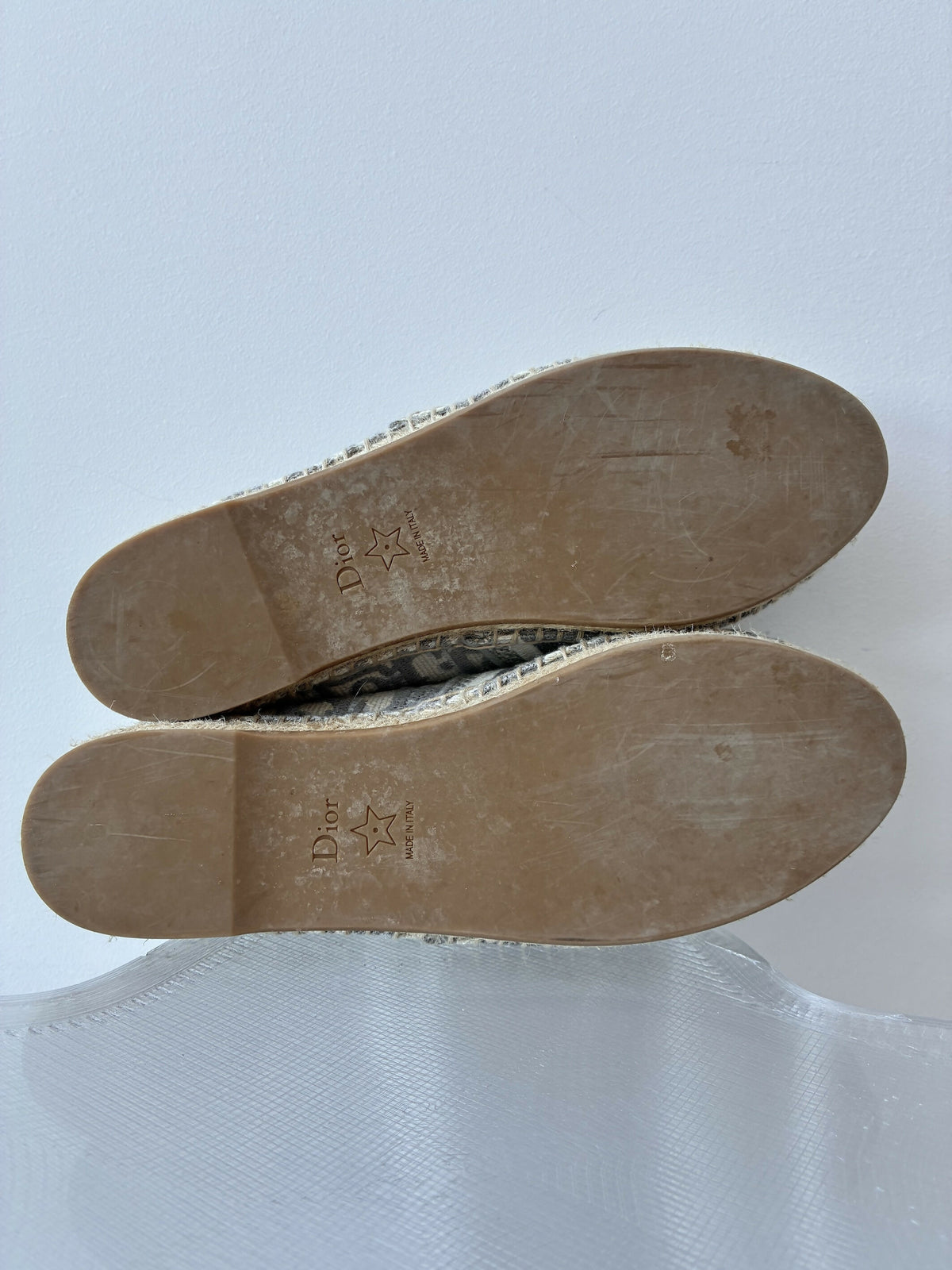 Christian Dior Oblique Granville Espadrille in Grey Stone