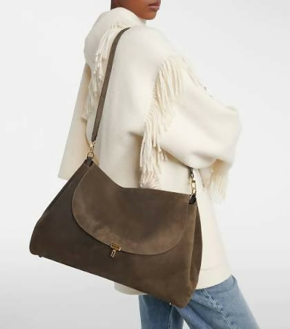 Toteme T-Lock Suede Shoulder Bag