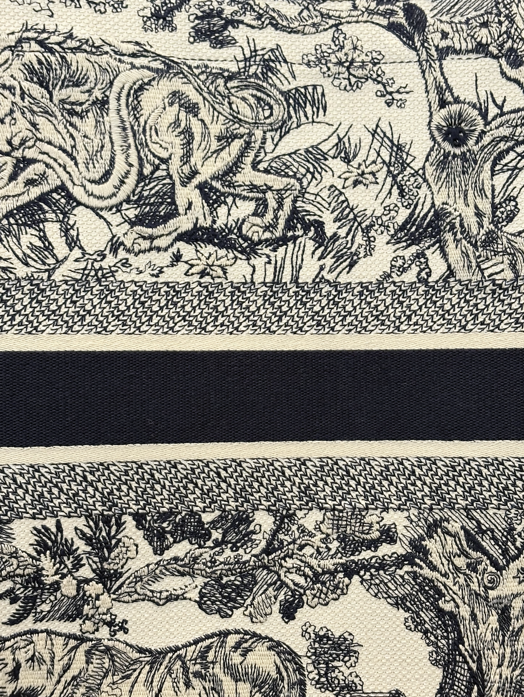 Dior Book Tote in Blue and Ecru Toile de Jouy Embroidery