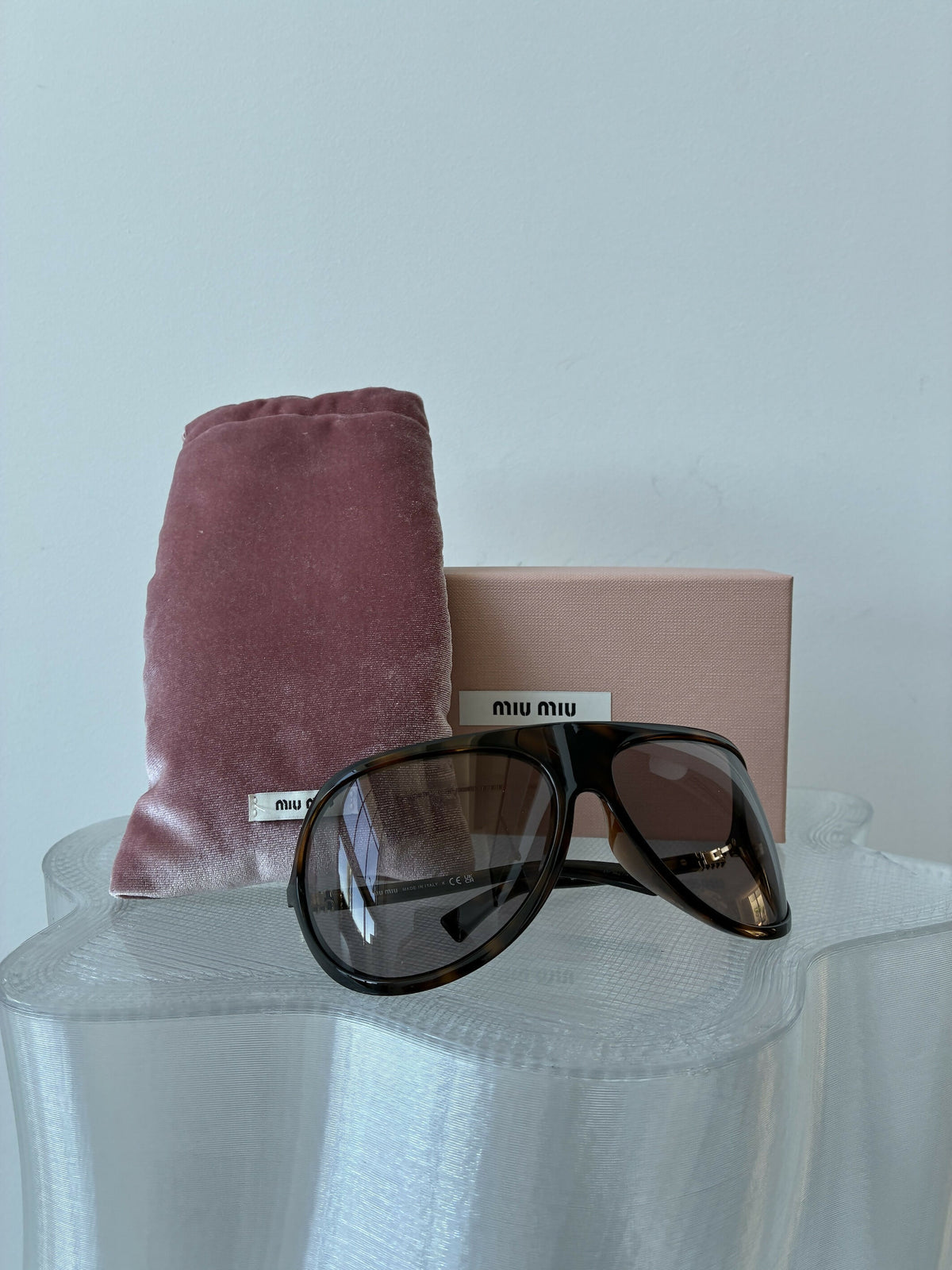 Miu Miu Runway Sunglasses in Havana Brown Tortoiseshell