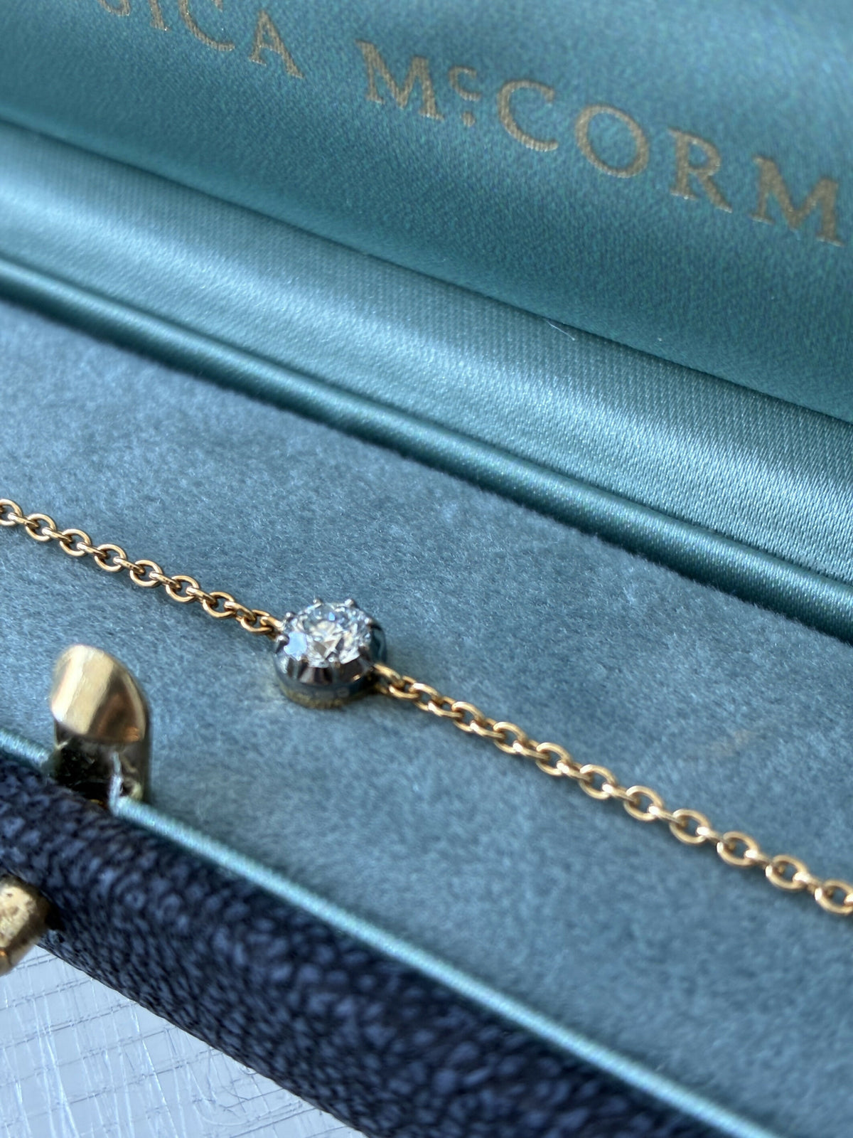 Jessica McCormack Georgian Cut-Down 0.25ct Diamond & Blackened Gold Bracelet - FULL SET