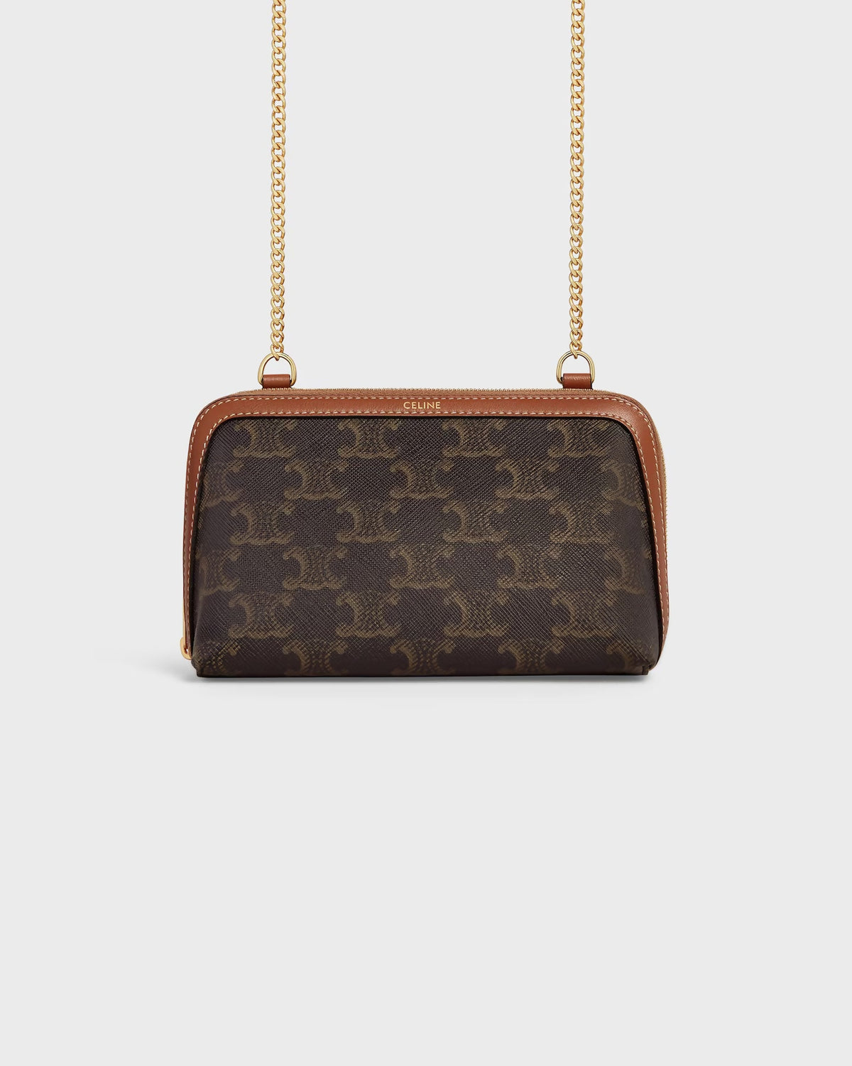 Celine Medium Chain Bag Triomphe Canvas Tan