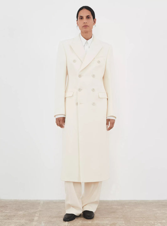 WARDROBE.NYC Cream Double-Breasted Coat