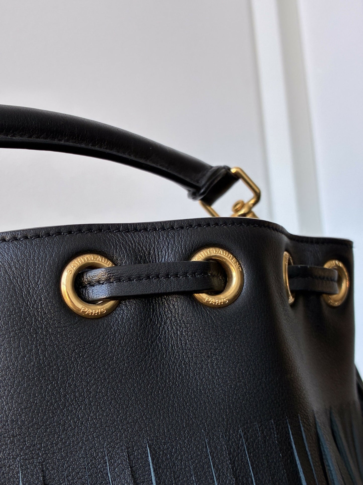 Saint Laurent Emmanuelle Fringe Bucket Bag