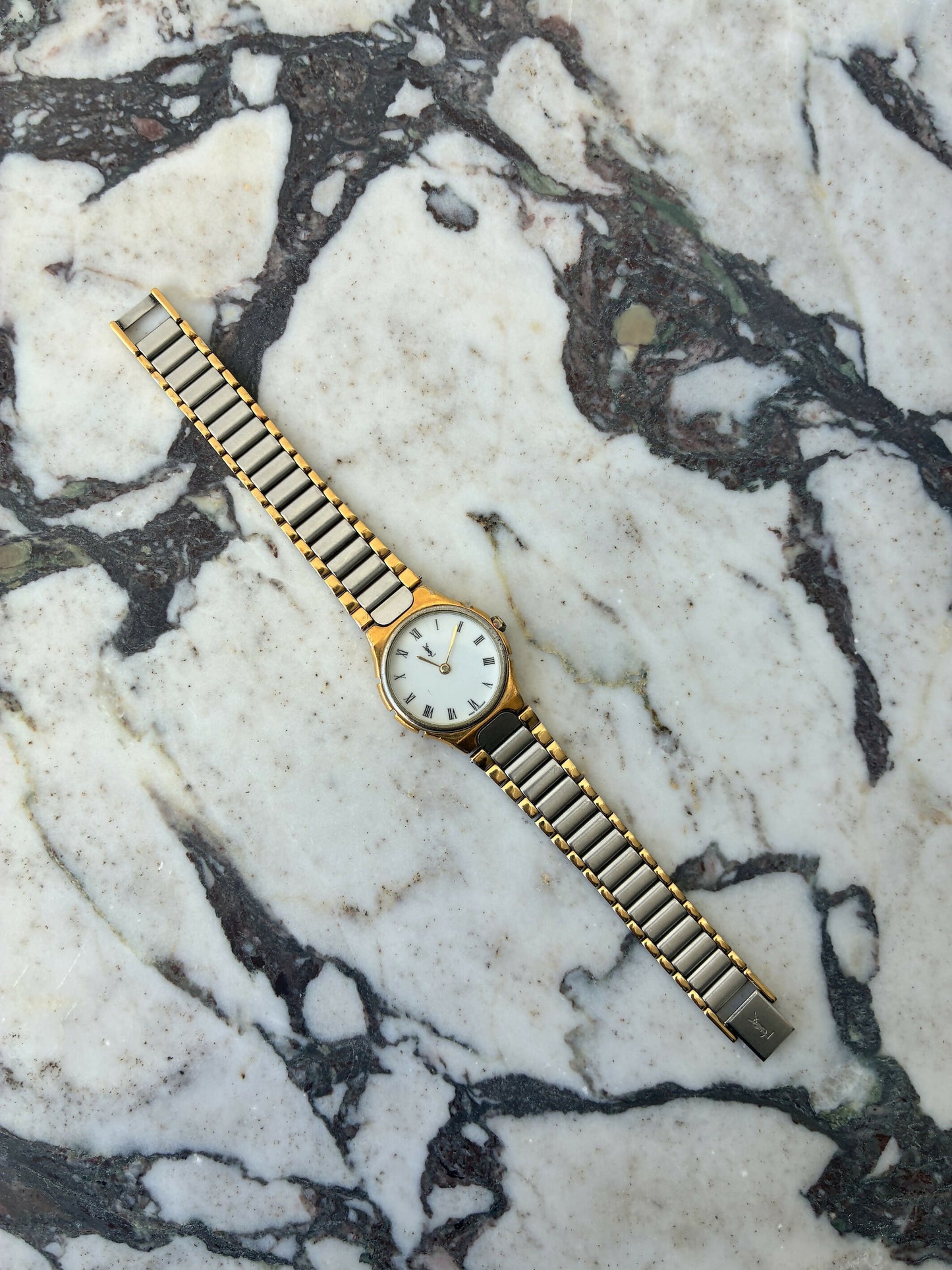 Yves Saint Laurent Bi-Tone Roman Dial Watch