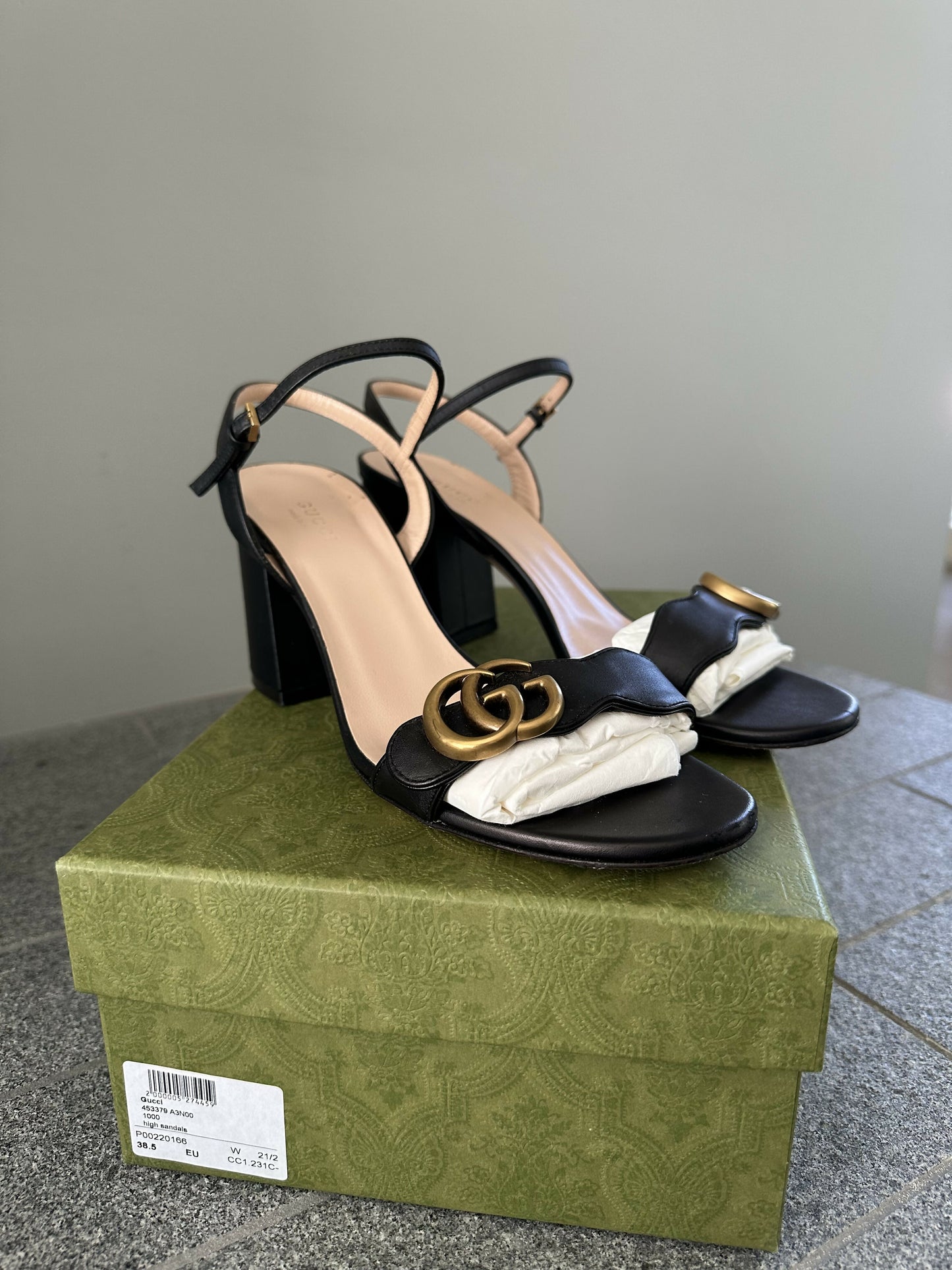 Gucci GG Marmont black sandals - FULL SET