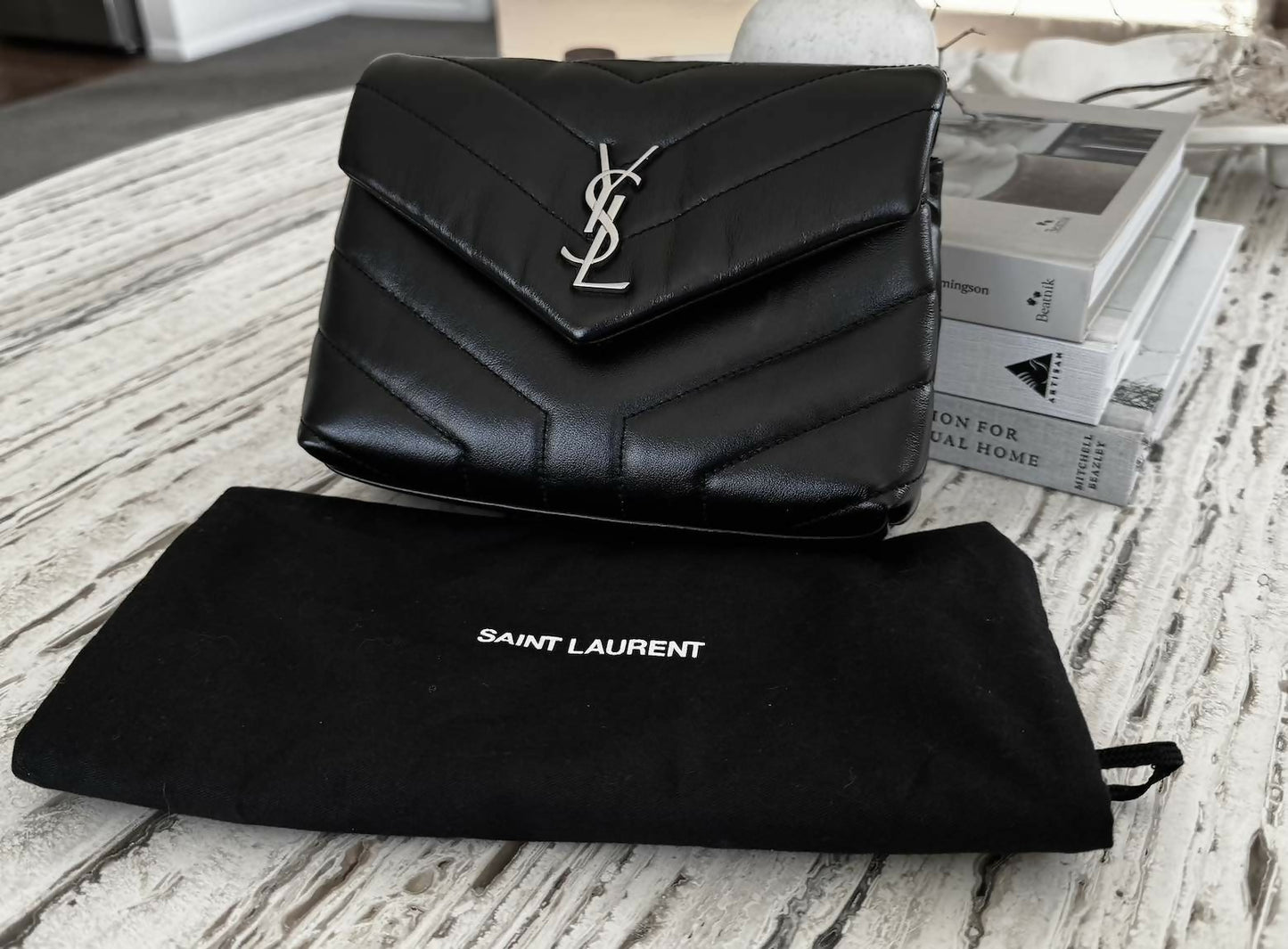 Saint Laurent YSL Toy Loulou Matelasse Leather Crossbody Bag in Black
