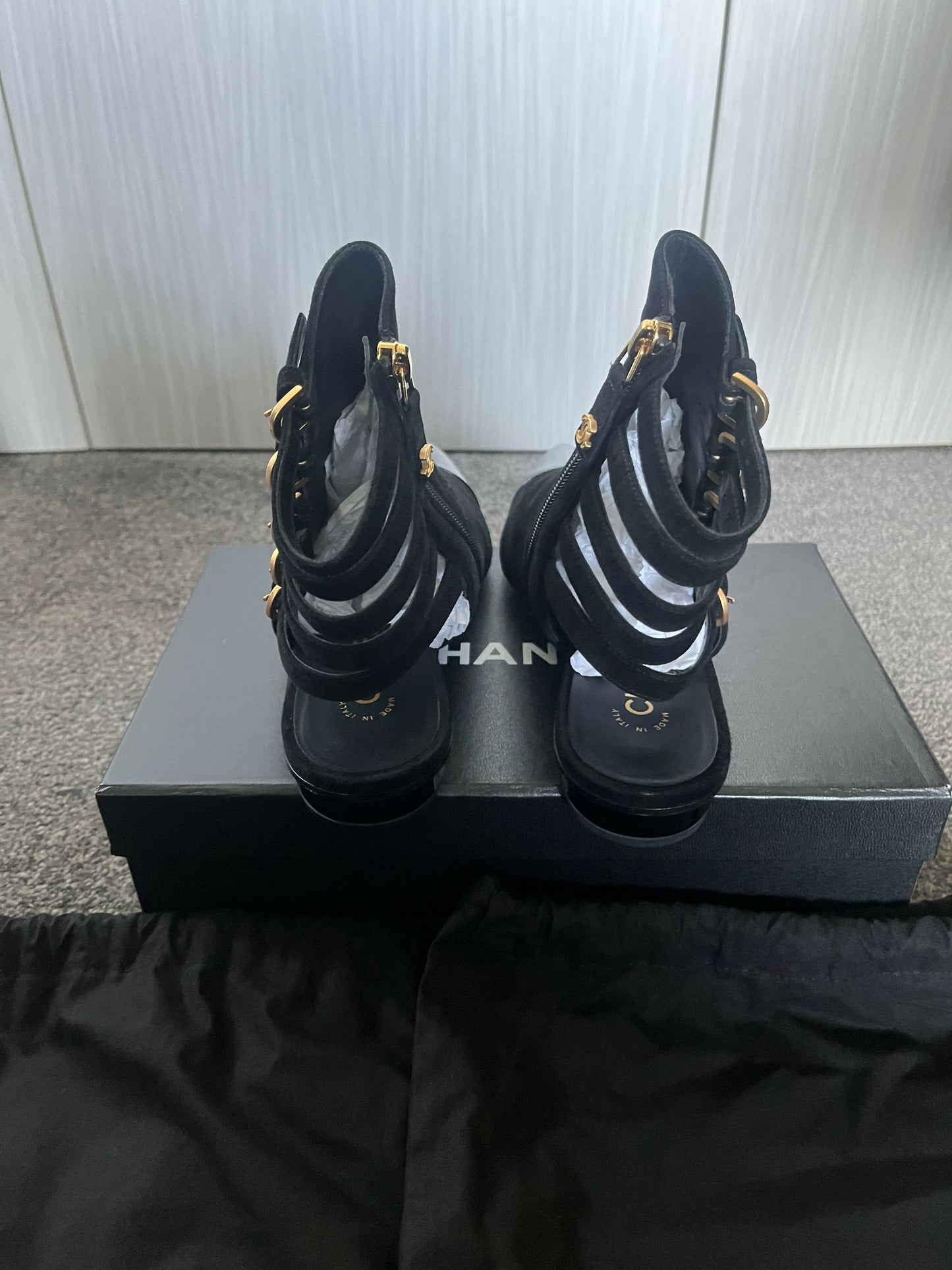 Chanel Strappy Ankle Boots - Full Set