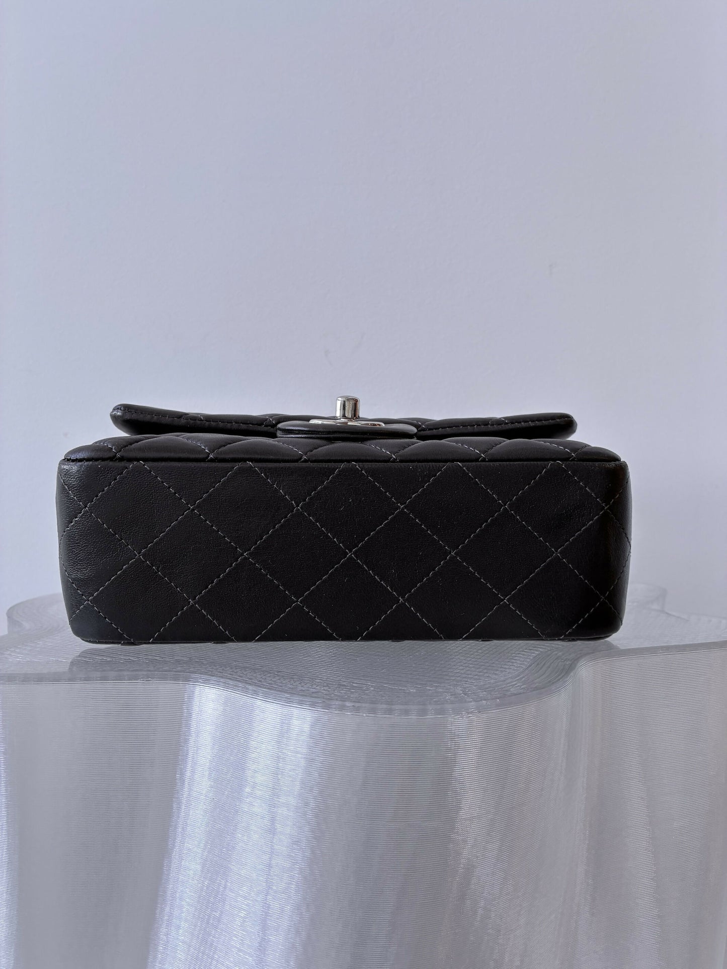 Chanel Mini Flap Bag in Dark Grey Lambskin