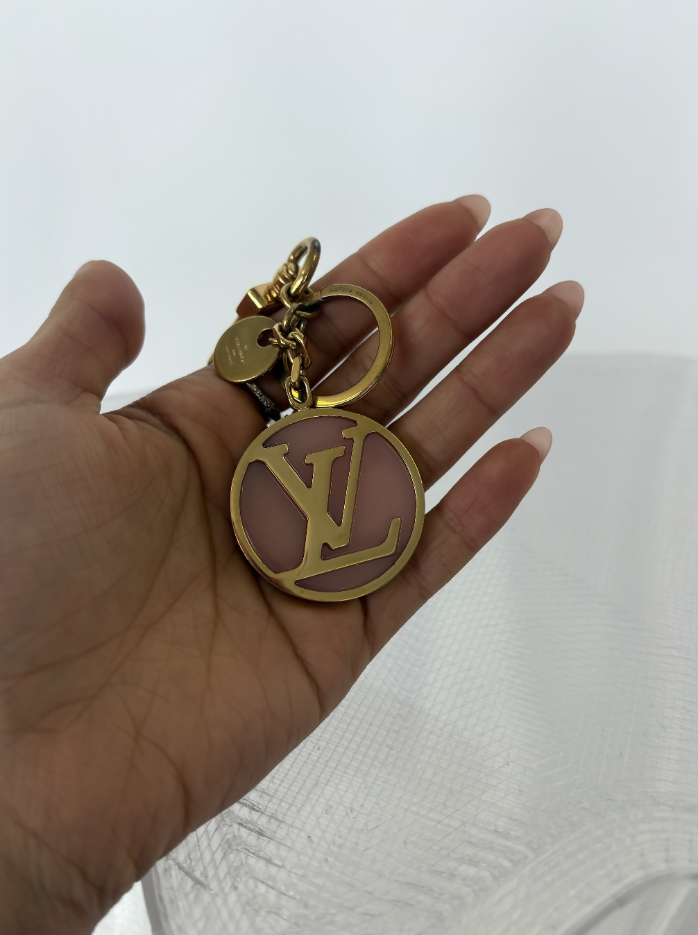 Louis Vuitton LV Circle Bag Charm/Key Holder in Soft Pink - FULL SET