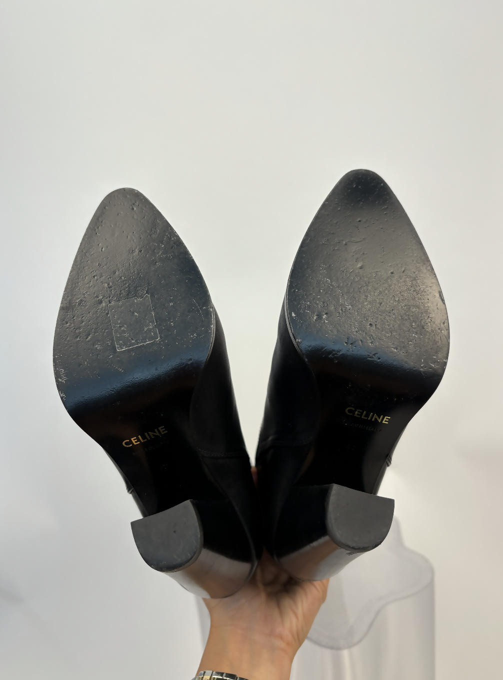 Celine Wiltern Riding Boots in Black Calfskin Leather