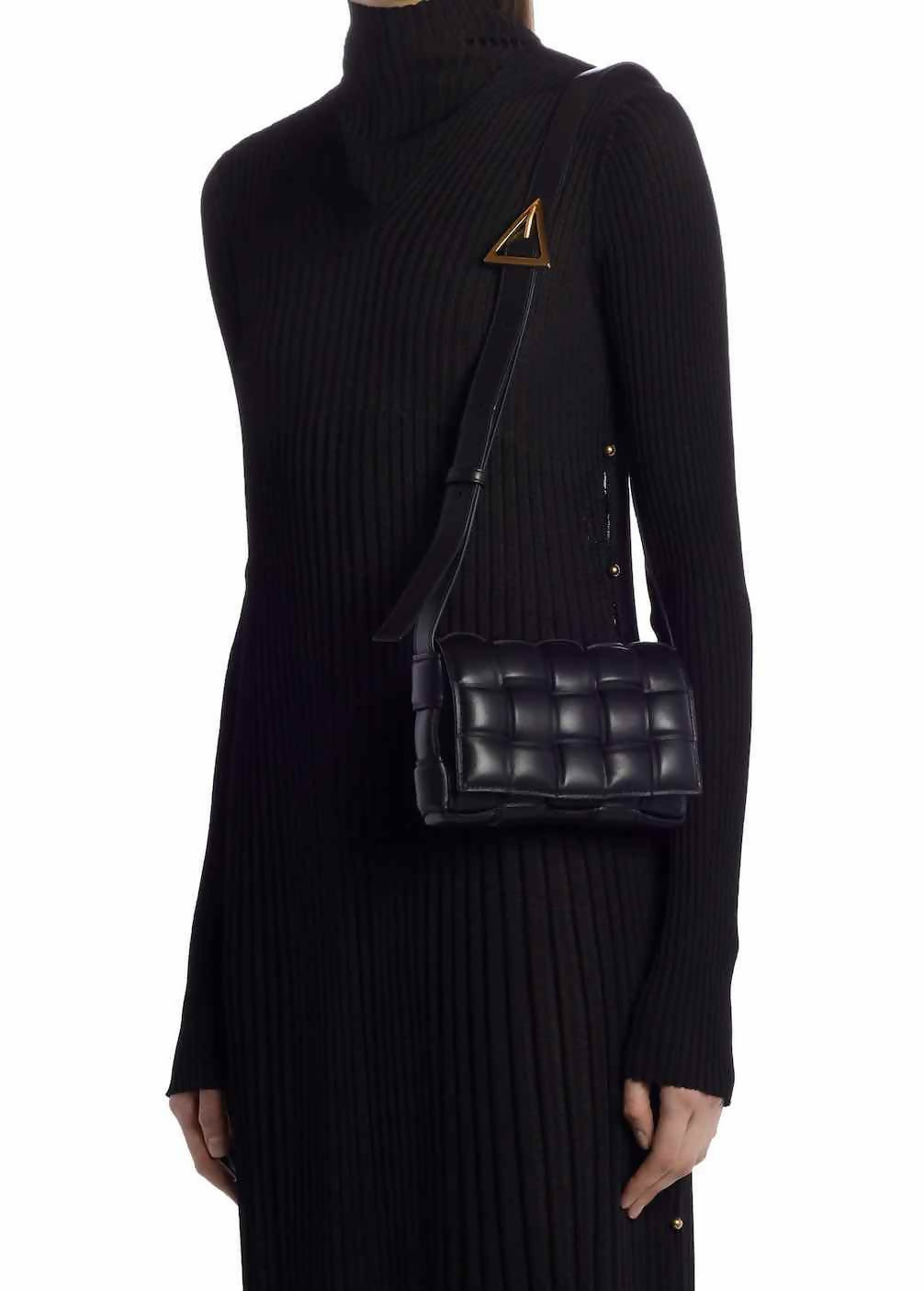 Bottega Veneta Small Padded Cassette Bag Lambskin Black
