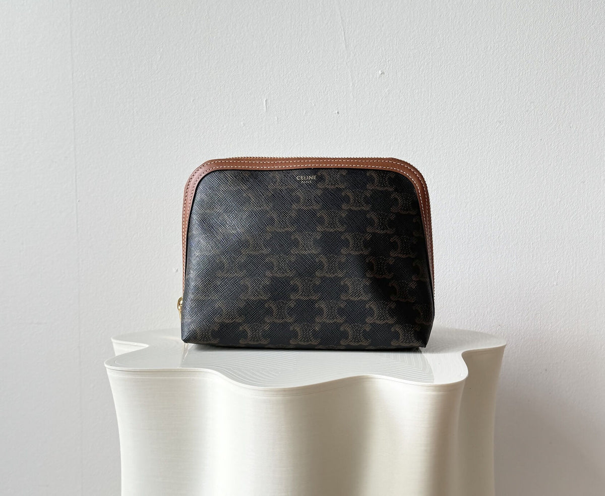Celine Medium Chain Bag Triomphe Canvas Tan