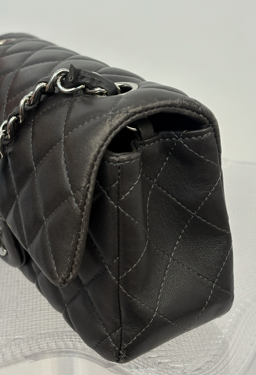 Chanel Mini Flap Bag in Dark Grey Lambskin