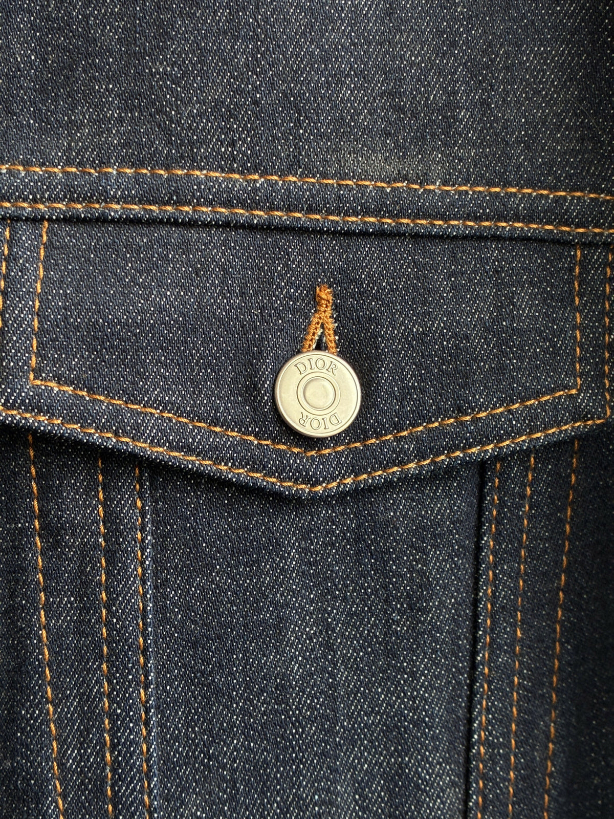Dior Navy Blue Oblique Raw Denim Jacket