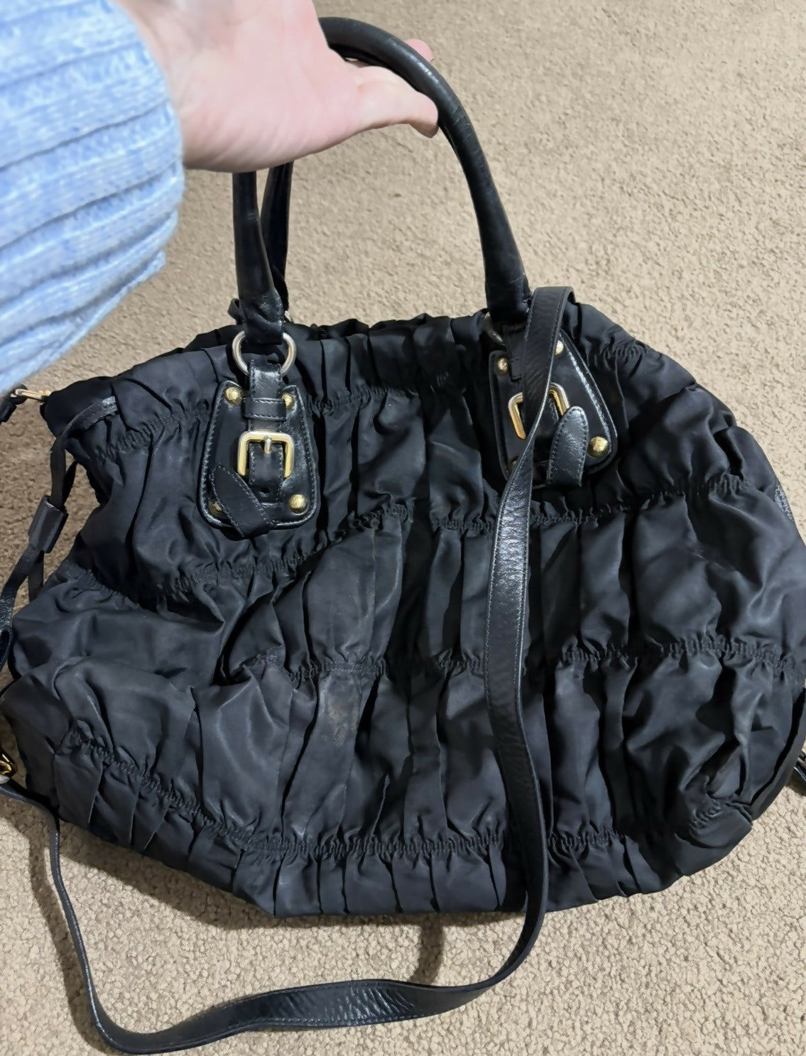 Prada Tessuto Nylon Gaufre Tote Black